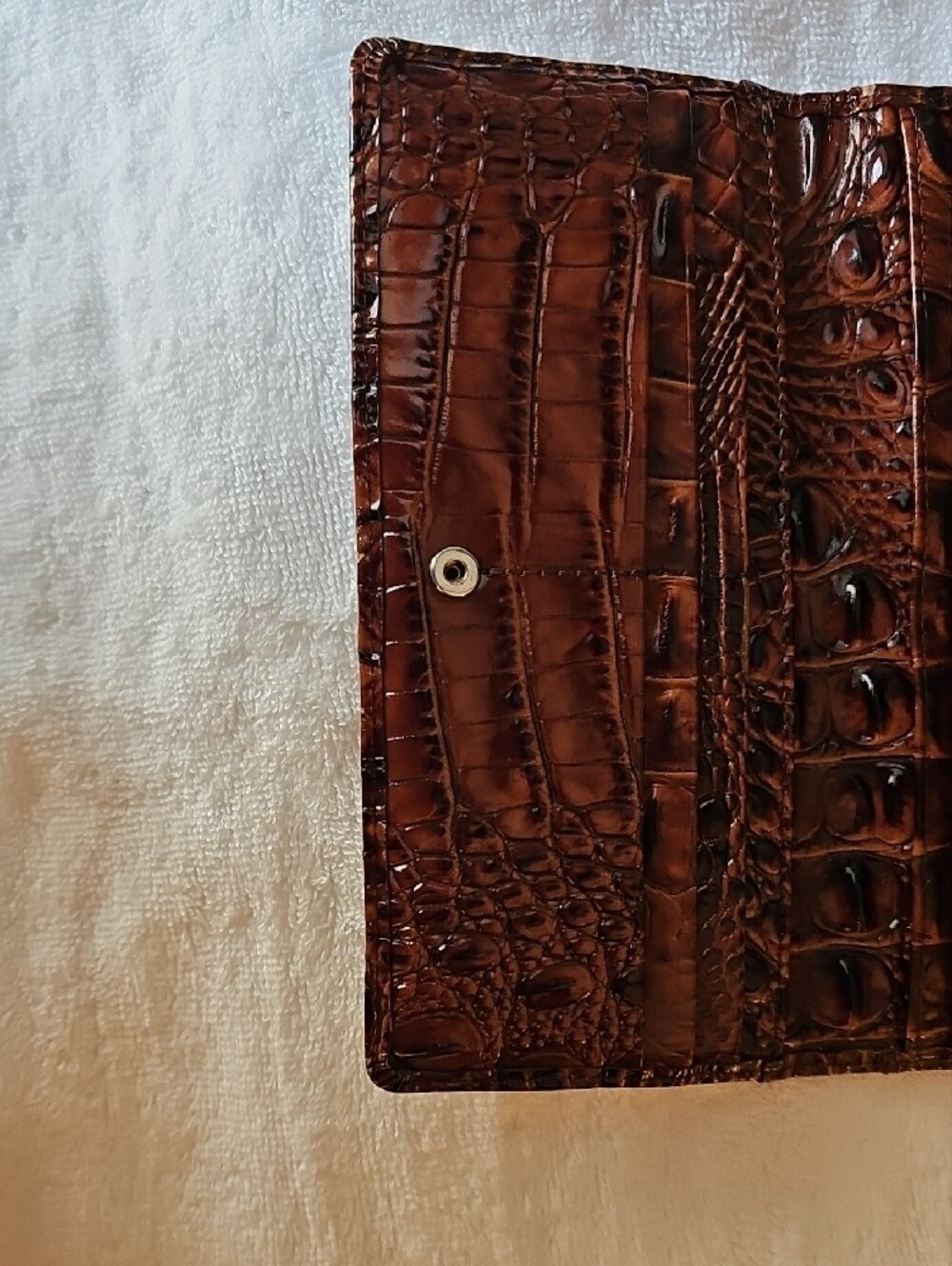 Brahmin Brown Croc-Embossed Ady Wallet - Picture 5 of 6